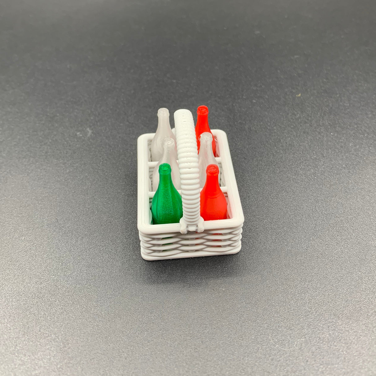 Miniature Wine Bottles & Wicker Caddy