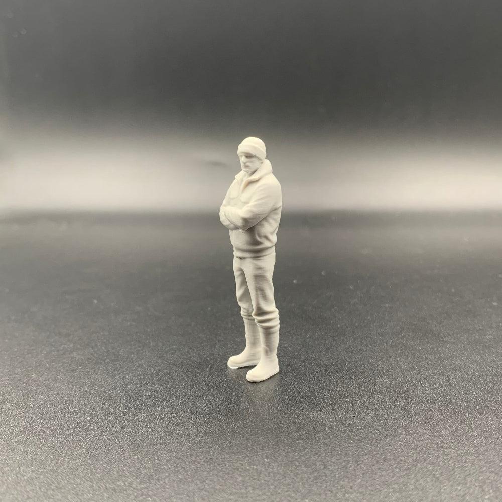3D printed arms folded fisherman model figure for model boat and railway dioramas