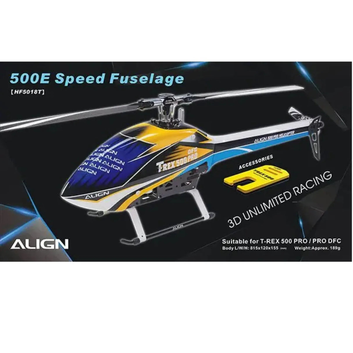 500E PRO Speed Fuselage - Blue & White - Model Realm