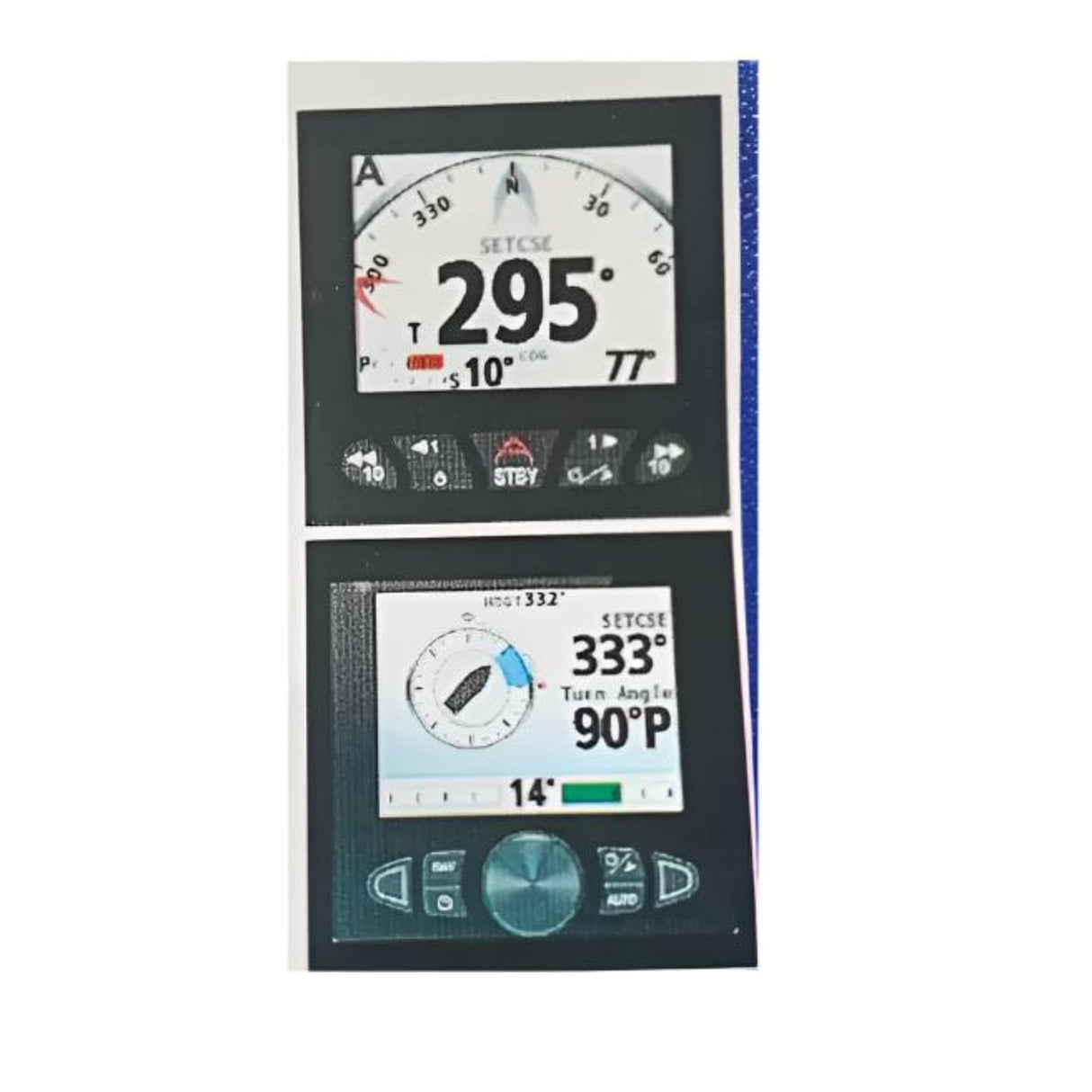 Self-adhesive decal sheet for model boat auto pilot display, compatible with SparkFrame Studios accessories