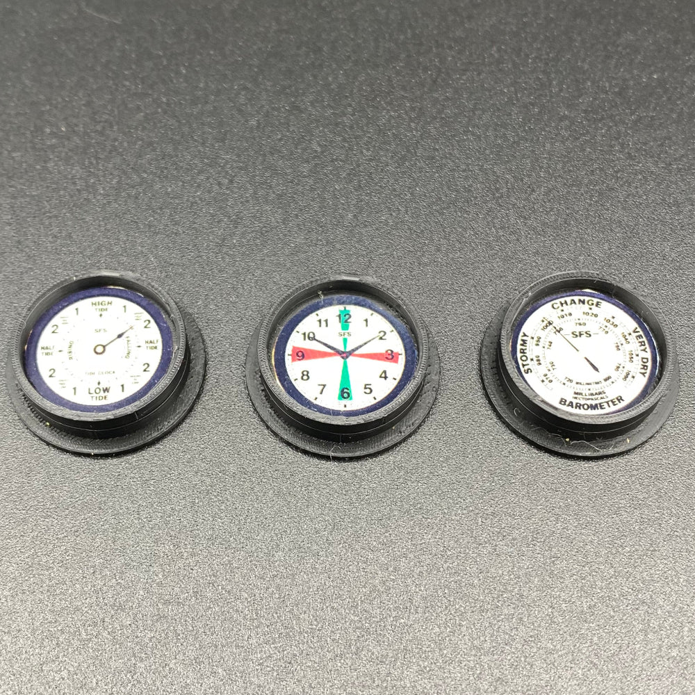 Black Miniature Ship’s Instrument Set – 3 Piece Model Boat Fittings