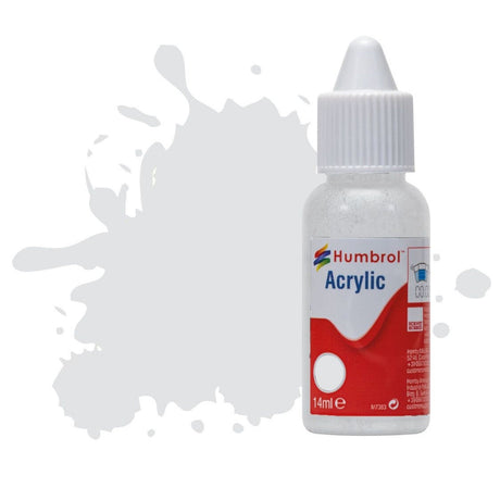 Humbrol No 196 Light Grey Satin 14ml Acrylic Dropper Bottle - Model Realm