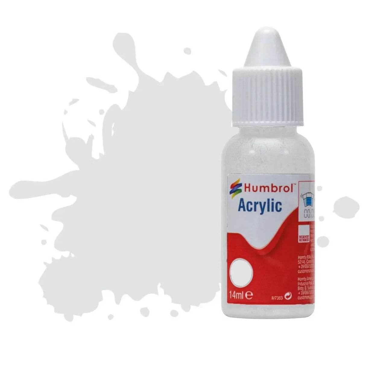 Humbrol No 196 Light Grey Satin 14ml Acrylic Dropper Bottle - Model Realm