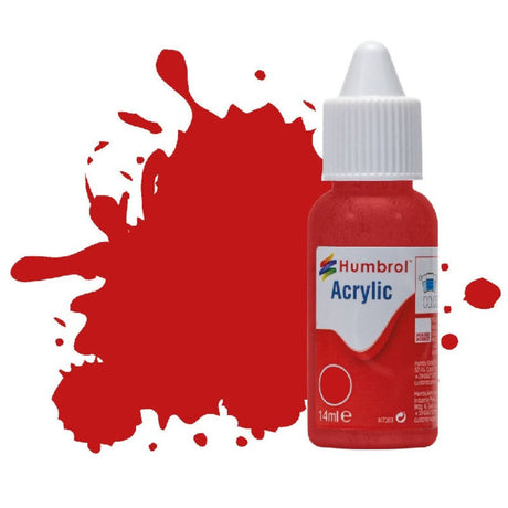 Humbrol No 220 Italian Red Gloss 14ml Acrylic Dropper Bottle - Model Realm