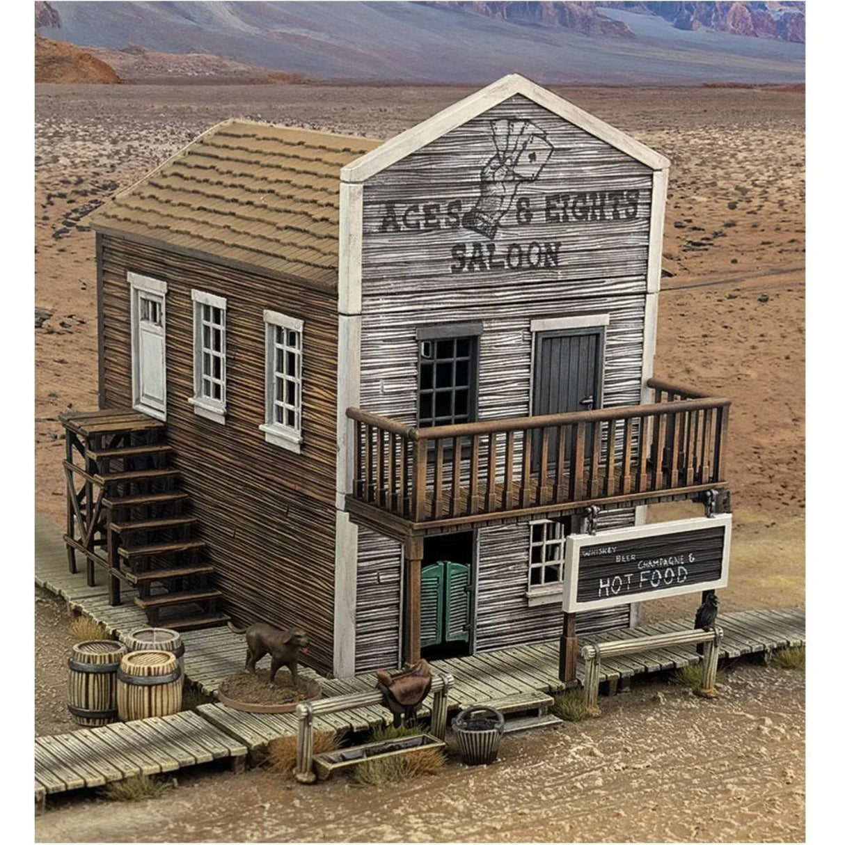 Dead Man's Hand Aces & Eights Saloon Two Storey Plastic Building - Model Realm