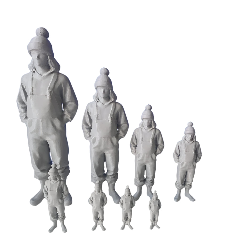 3D printed female fishing crew figures