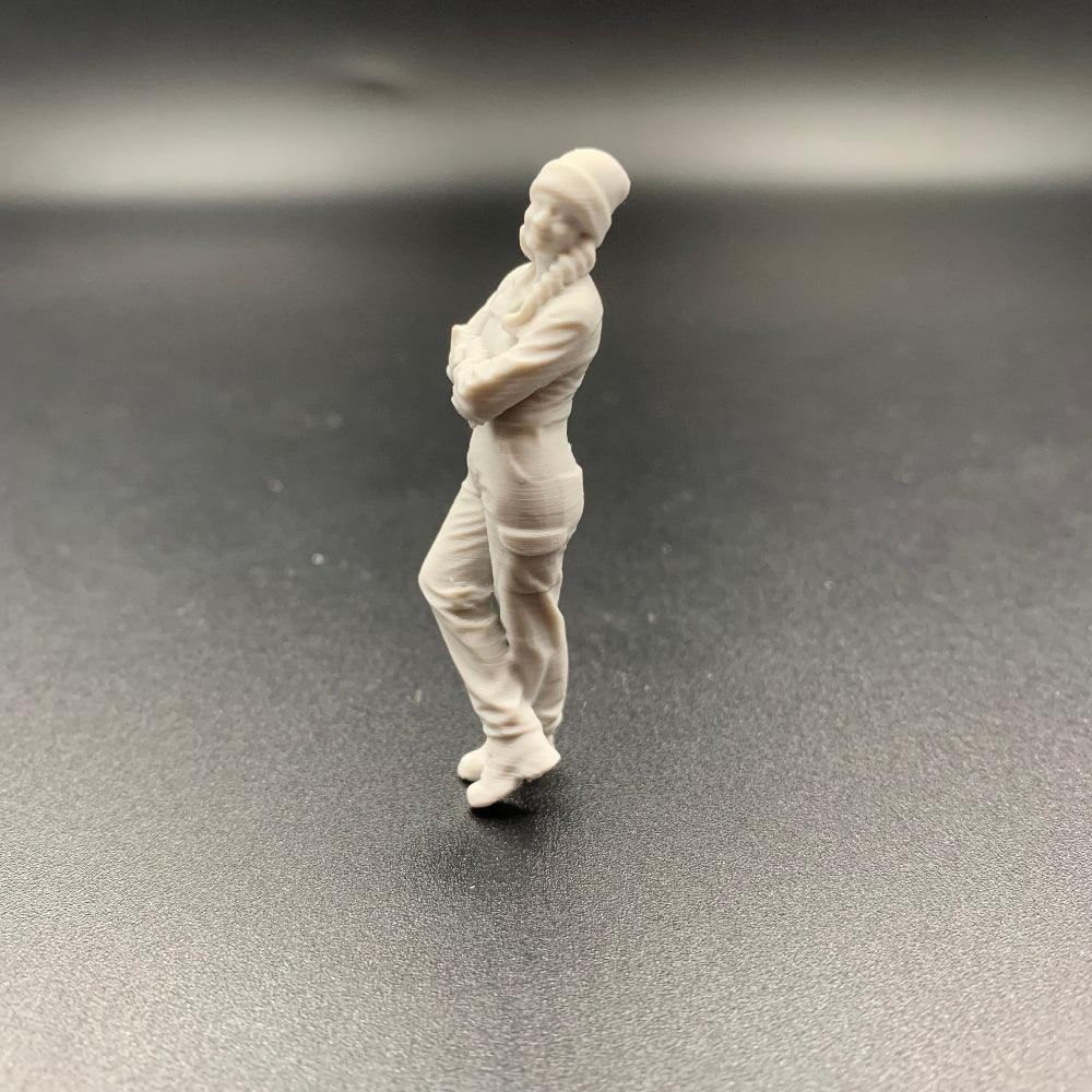 Female Mechanic Engineer Crew Figure Leaning