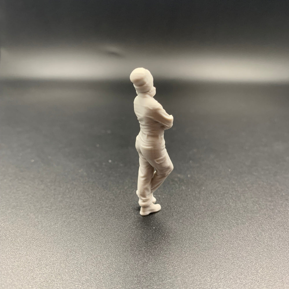 Female Mechanic Engineer Crew Figure Leaning