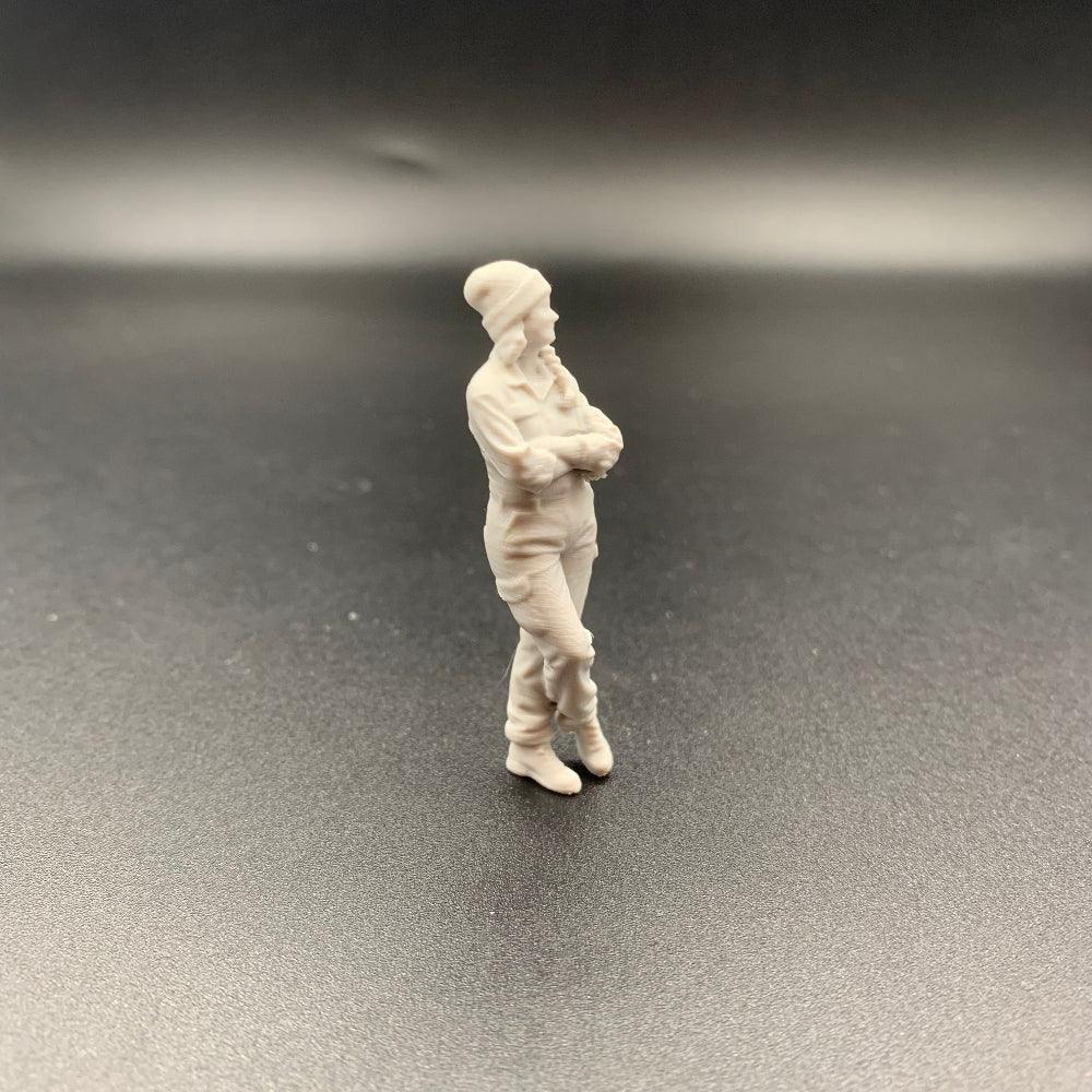 Female Mechanic Engineer Crew Figure Leaning