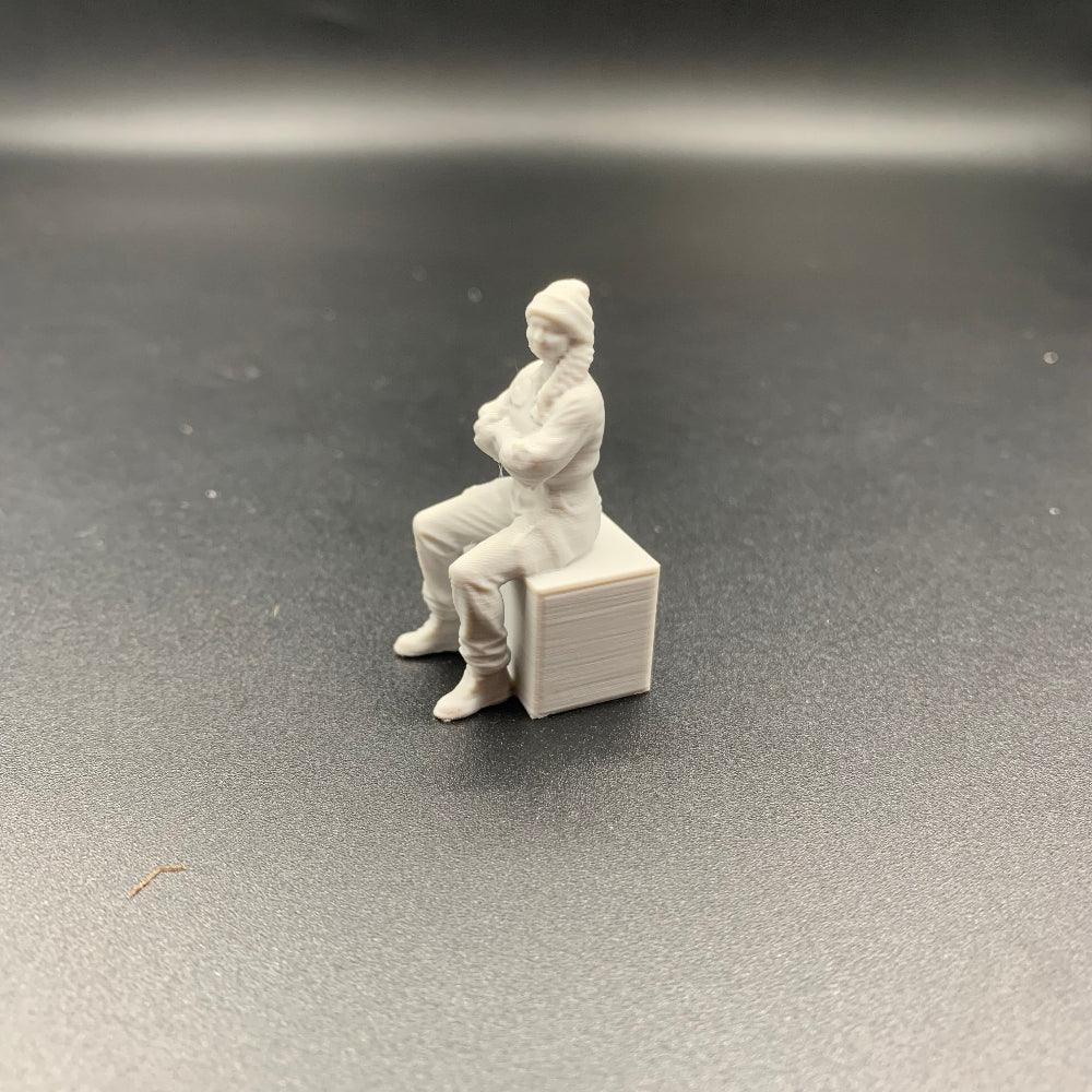 Female Mechanic Engineer Crew Figure Sitting