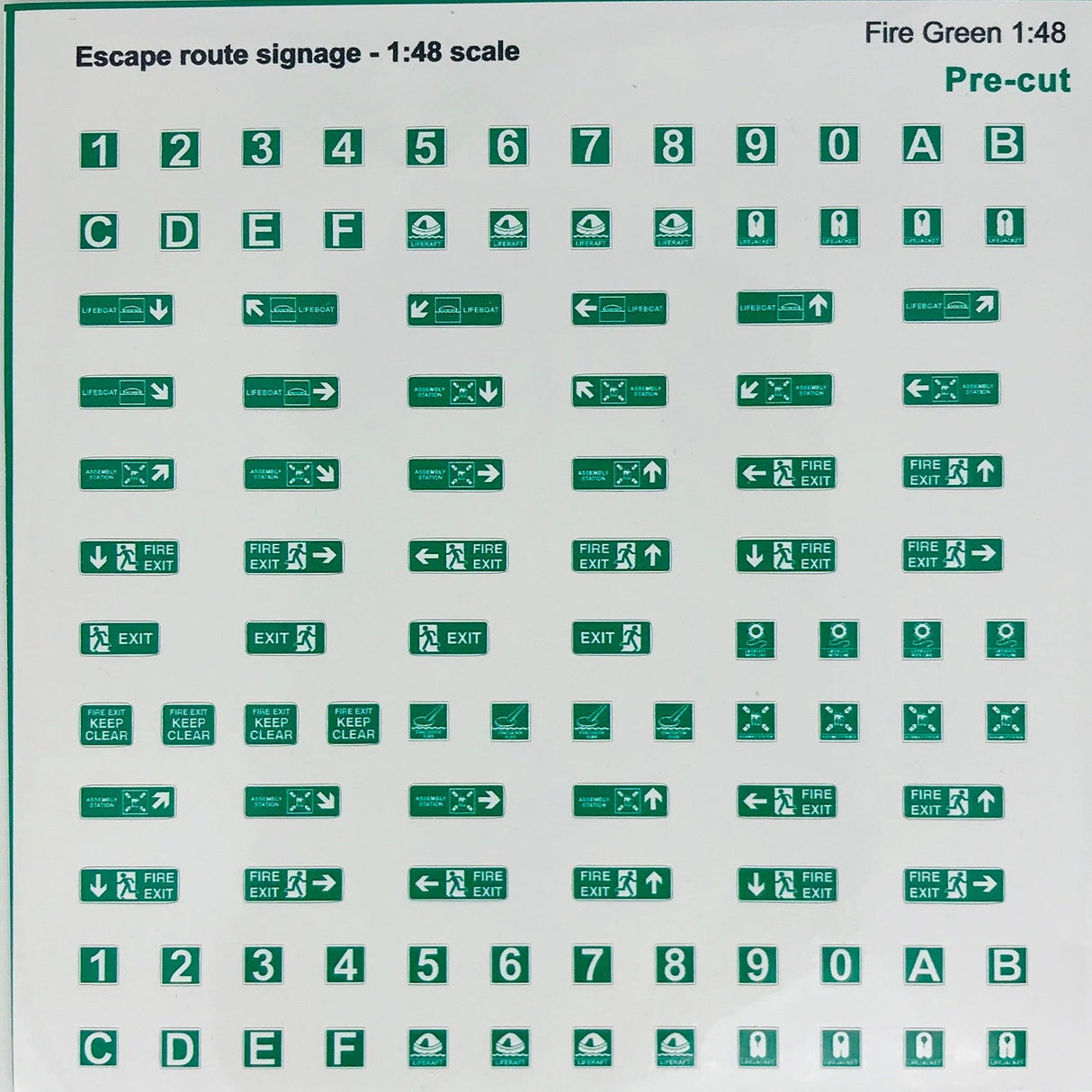 Fire Signage Green - - - Model Realm