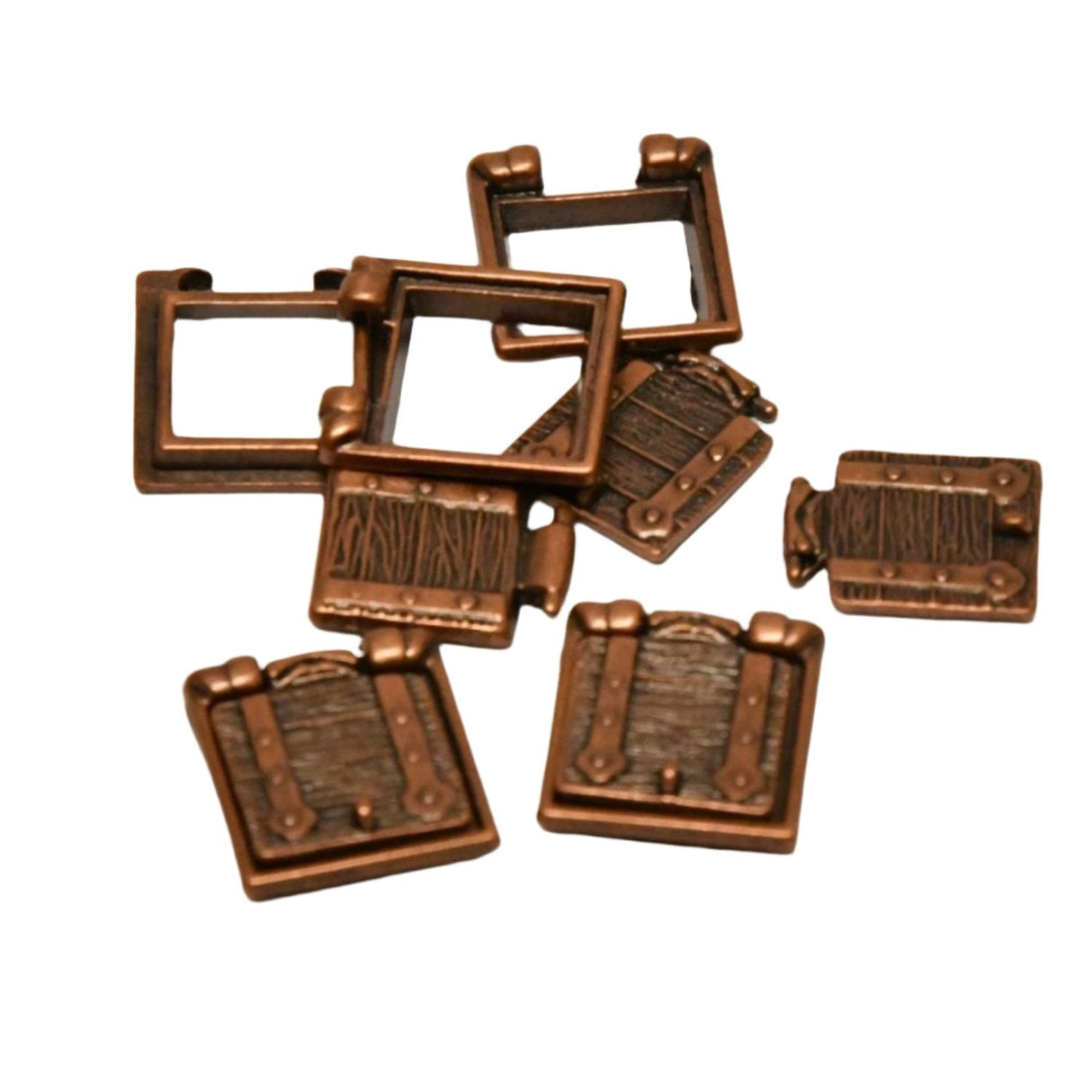 Gun Port with Lid Bronzed Metal 7x7mm - - - Model Realm