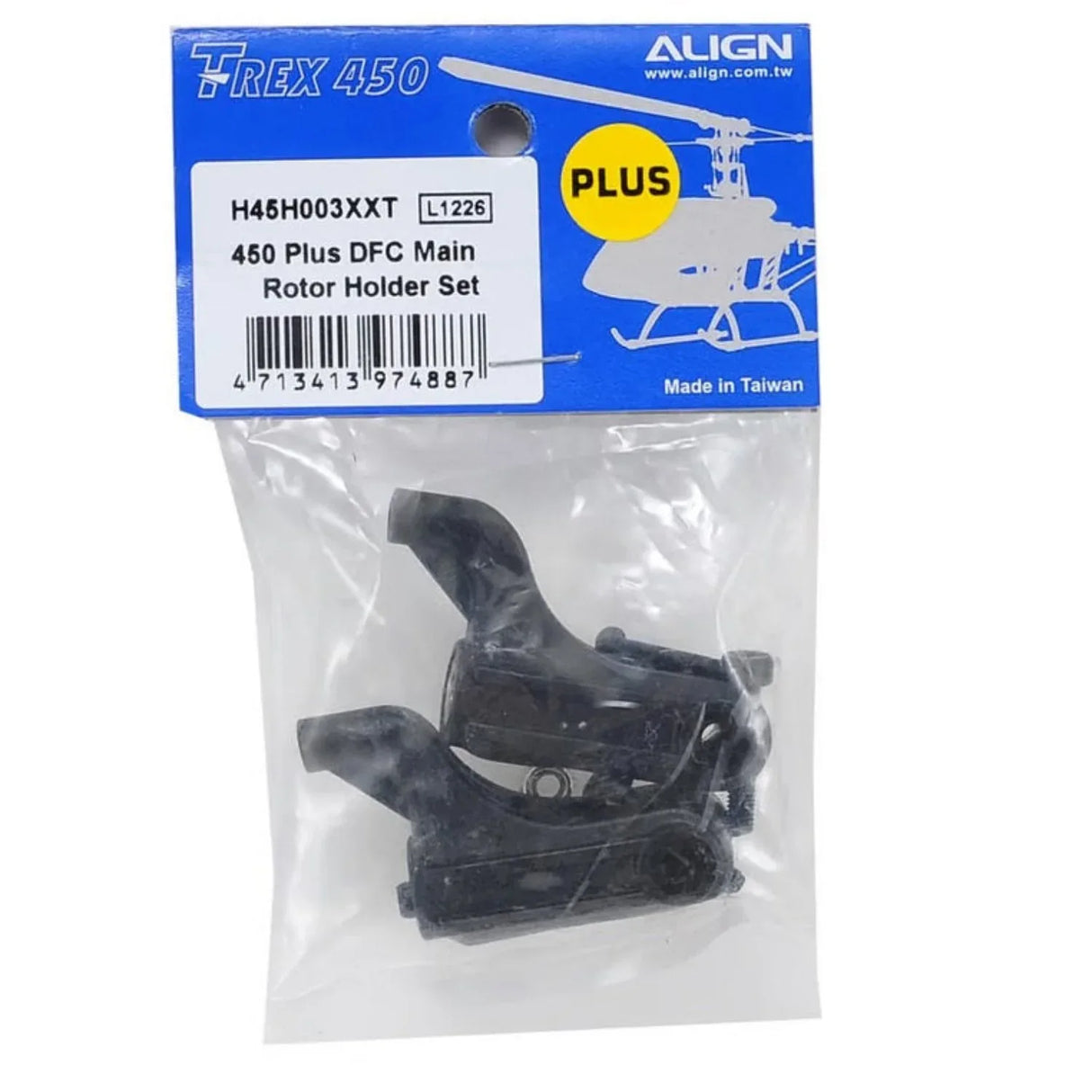 H45H003XXT 450 Plus DFC Main Rotor Holder Set - Model Realm