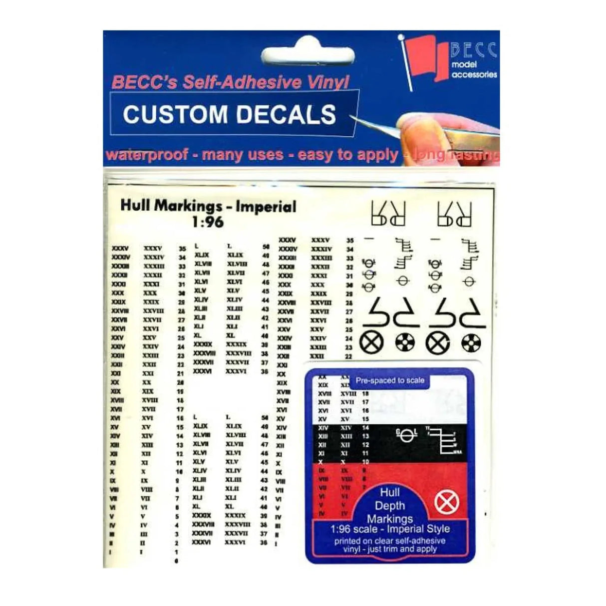 Hull Waterline Markings Imperial Black 1:96 Scale - Model Realm