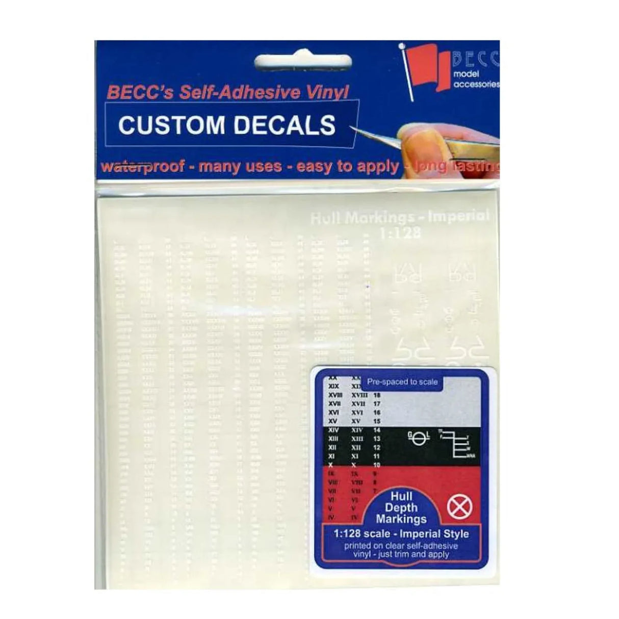 Hull Waterline Markings Imperial White 1:128 Scale - Model Realm