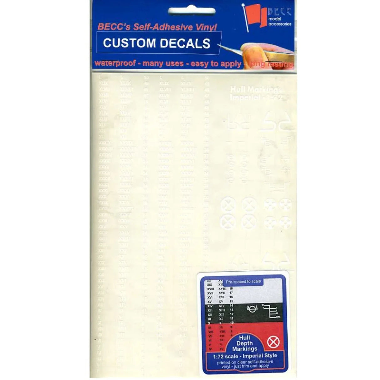 Hull Waterline Markings Imperial White 1:72 Scale - Model Realm