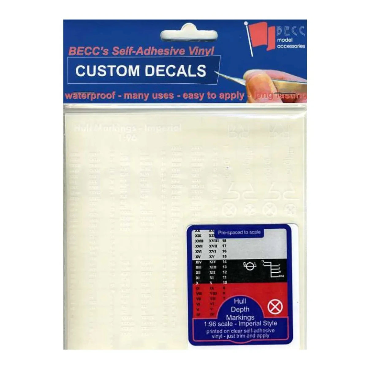 Hull Waterline Markings Imperial White 1:96 Scale - Model Realm