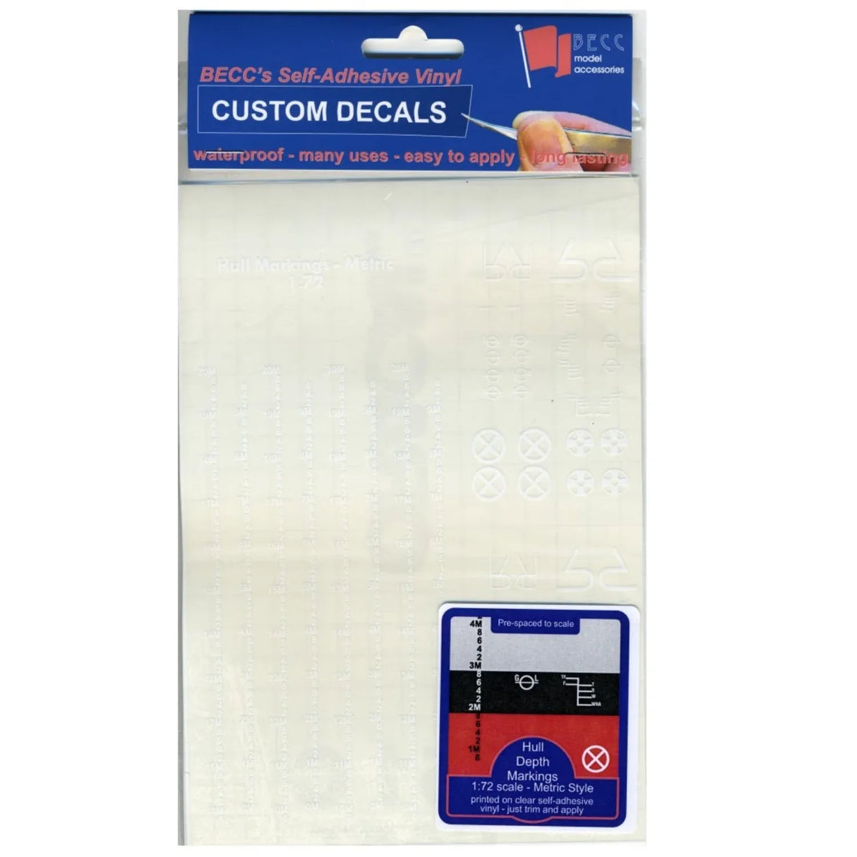 Hull Waterline Markings Metric White 1:72 Scale - Model Realm