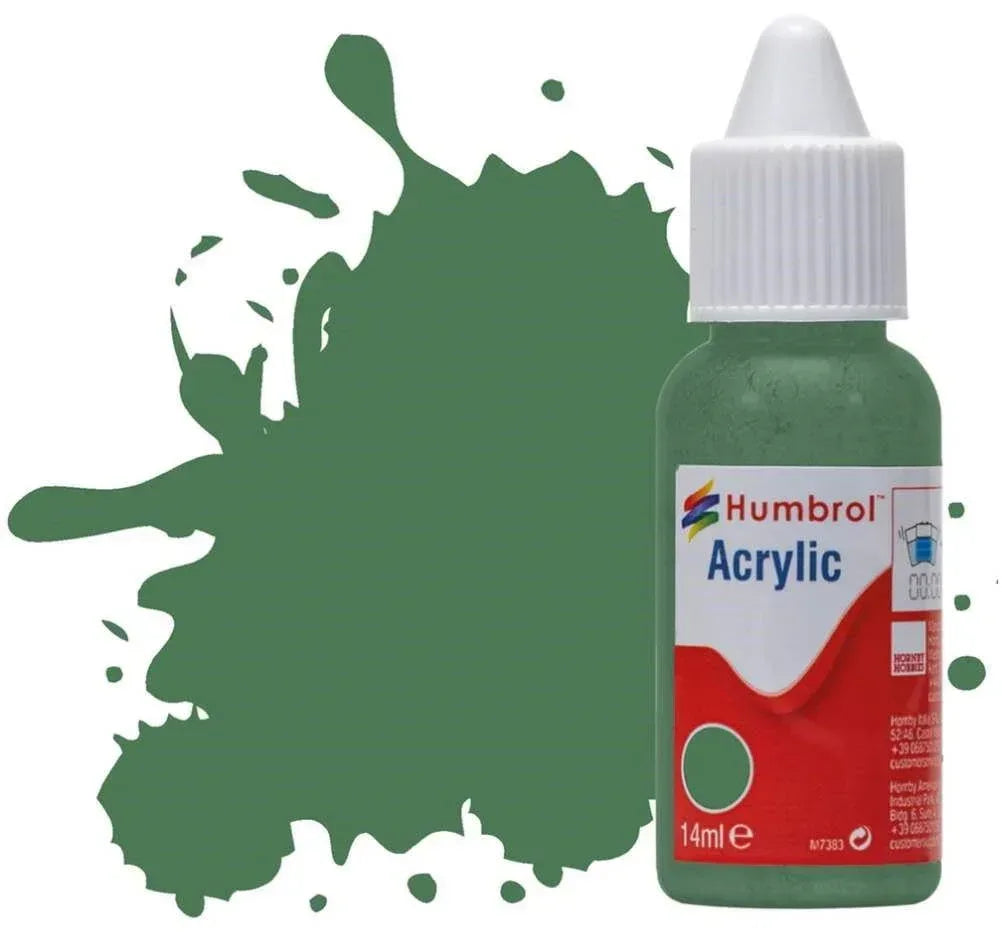 Humbrol No 101 Mid Green Matt 14ml Acrylic Dropper Bottle - Model Realm