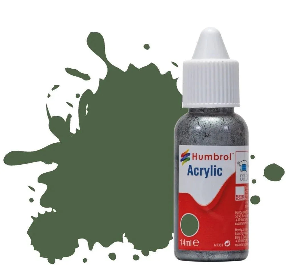 Humbrol No 117 US Light Green Matt - 14ml Acrylic Dropper Bottle - Model Realm