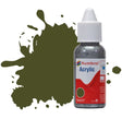 Humbrol No 155 Olive Drab Matt - 14ml Acrylic Dropper Bottle -  -  - Model Realm