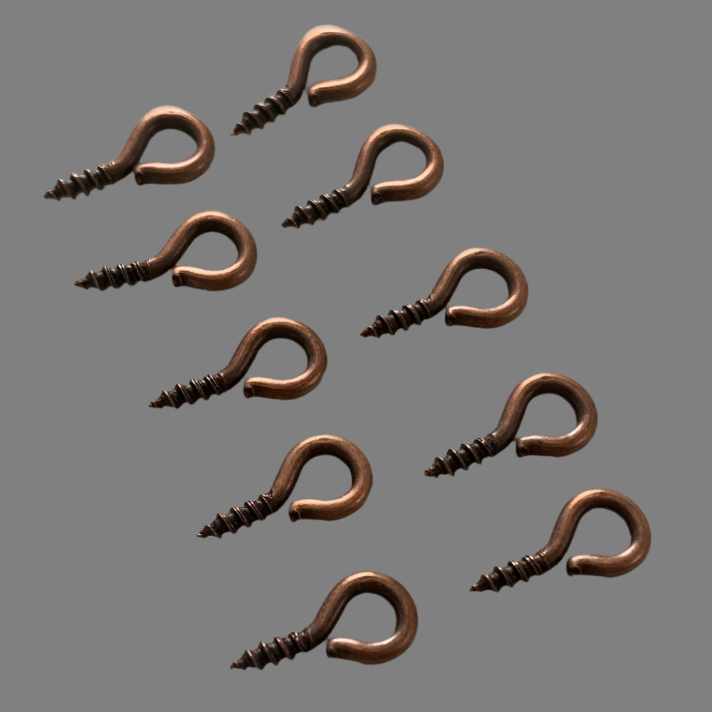 Red Copper 10 eye screws craft and model boat fittings