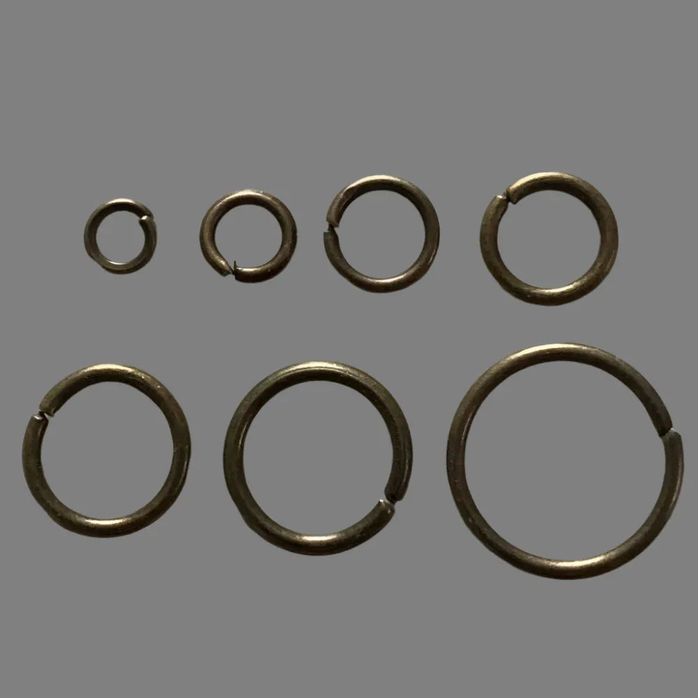 Antique Bronze Colour Rings – Multiple Sizes Available (Pack of 50) - Model Realm