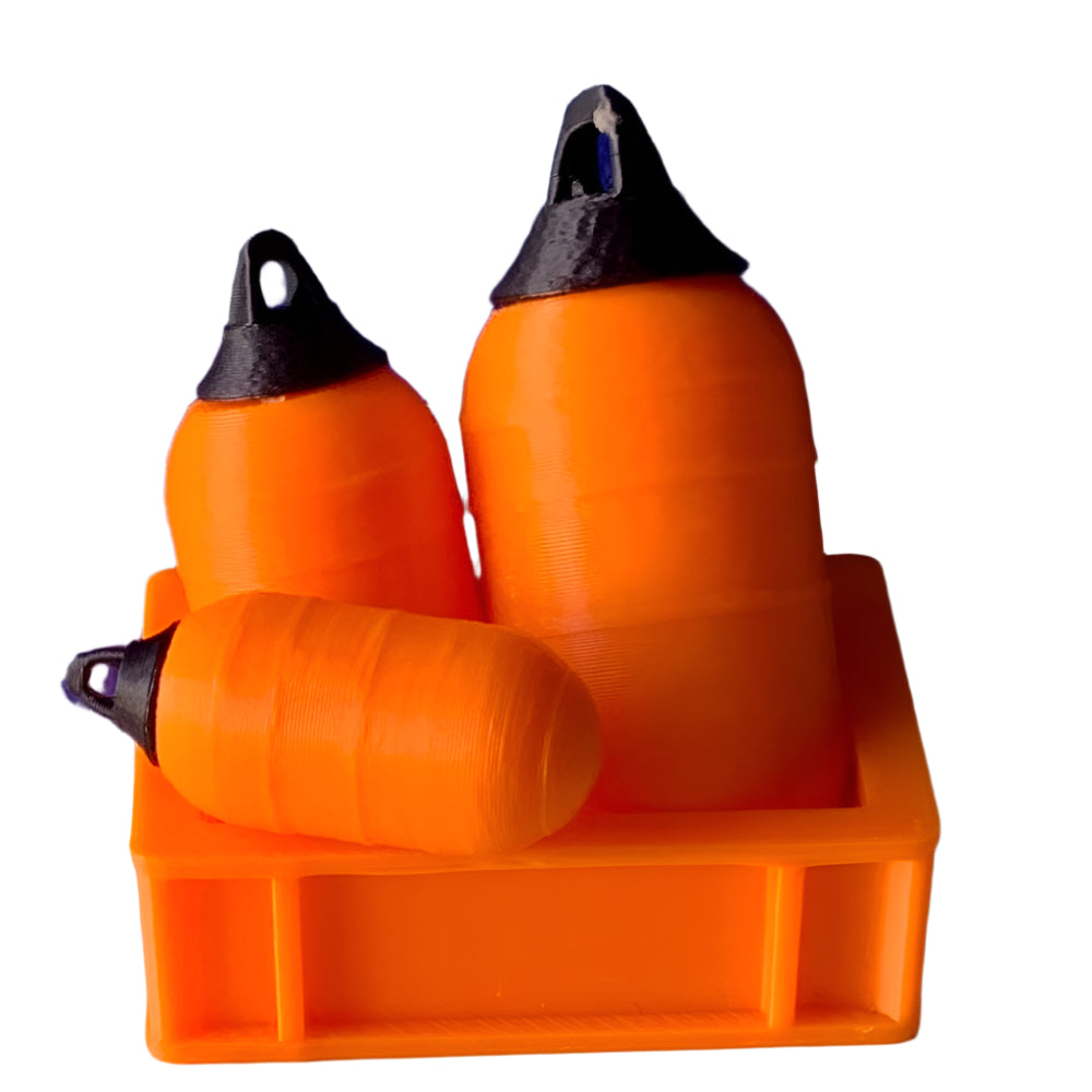 Three Low Drag Buoys in Oange Model Boat fittings