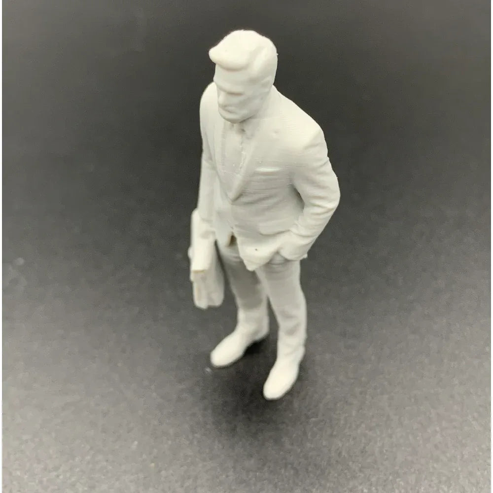 3D printed office worker figure for scale model layouts