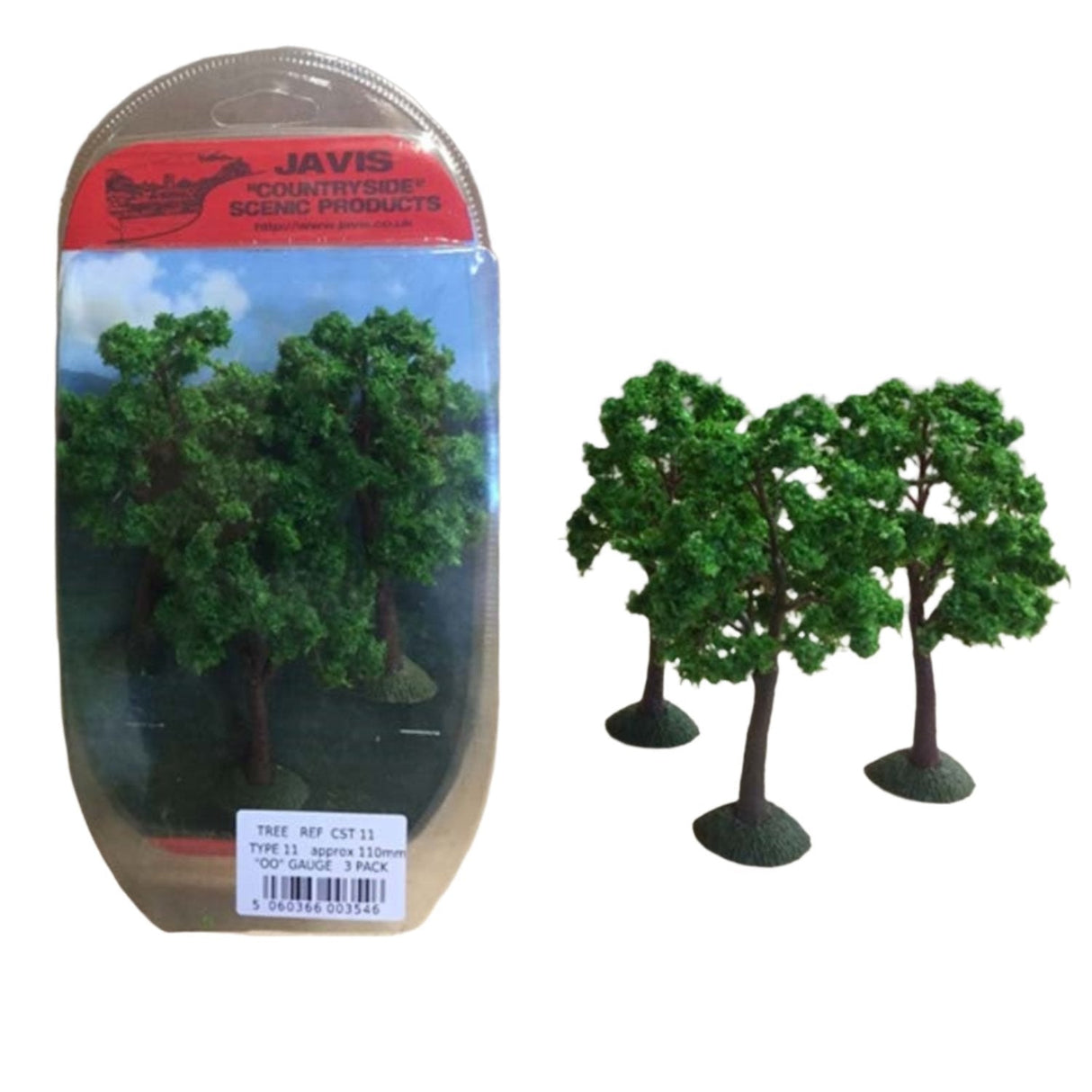 Javis Trees OO Gauge Countryside Trees 3 pack 110mm - - - Model Realm
