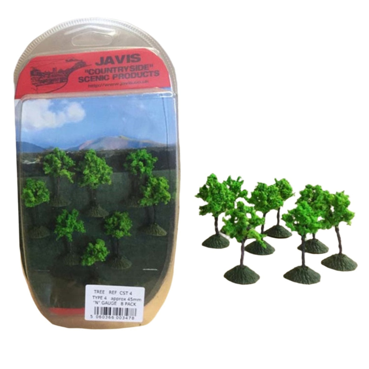 Javis Trees OO Gauge Countryside Trees 8 x 45mm - - - Model Realm