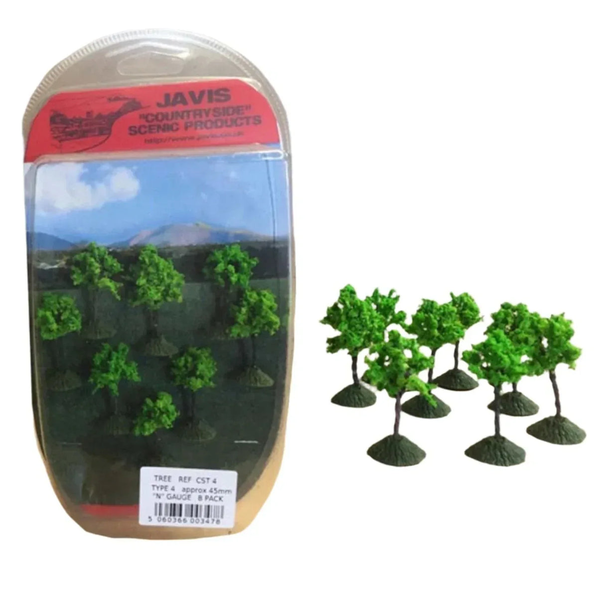 Javis Trees OO Gauge Countryside Trees 8 x 45mm - Model Realm
