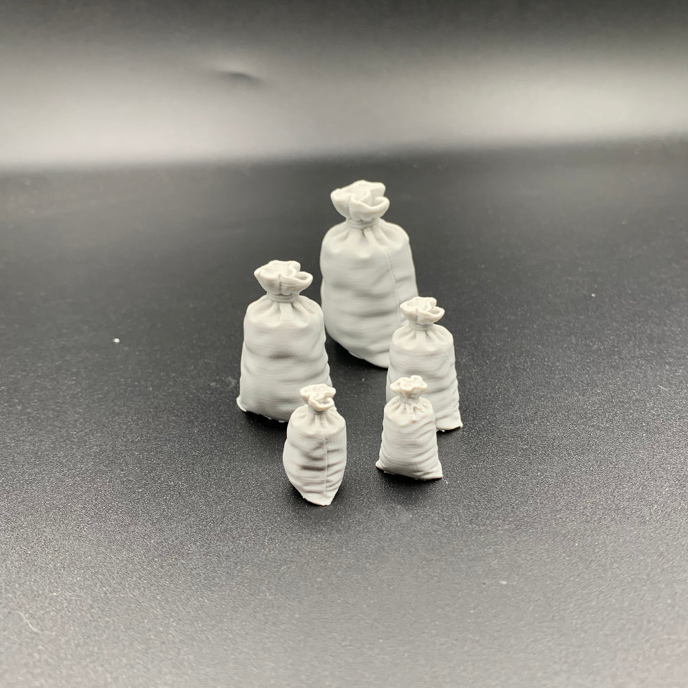 Miniature flour sacks for scale models, model boats, dioramas and dollshouses