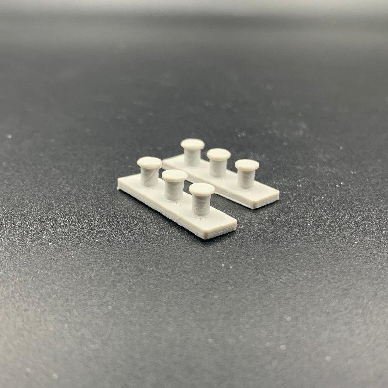Model Boat Fittings Triple Bollards pair of in grey