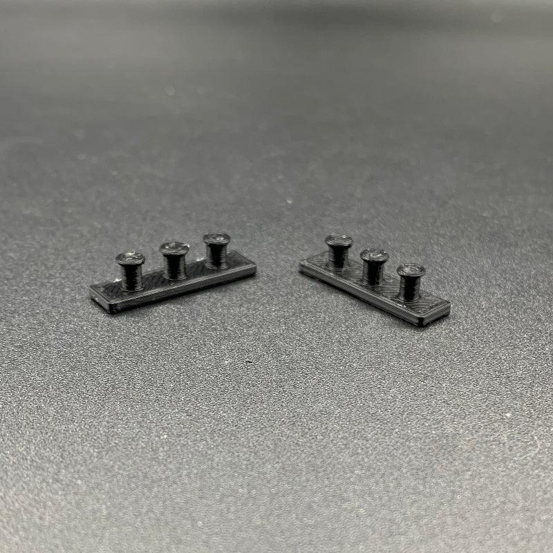 Model Boat Fittings Triple Bollards pair of in Black