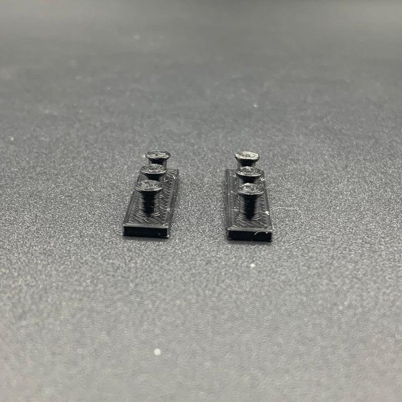 Model triple bollards for Railway Dioramas and Model Boats in Black
