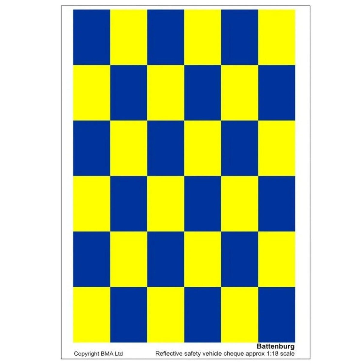 Reflective Safety Cheque Blue & Yellow - Model Realm