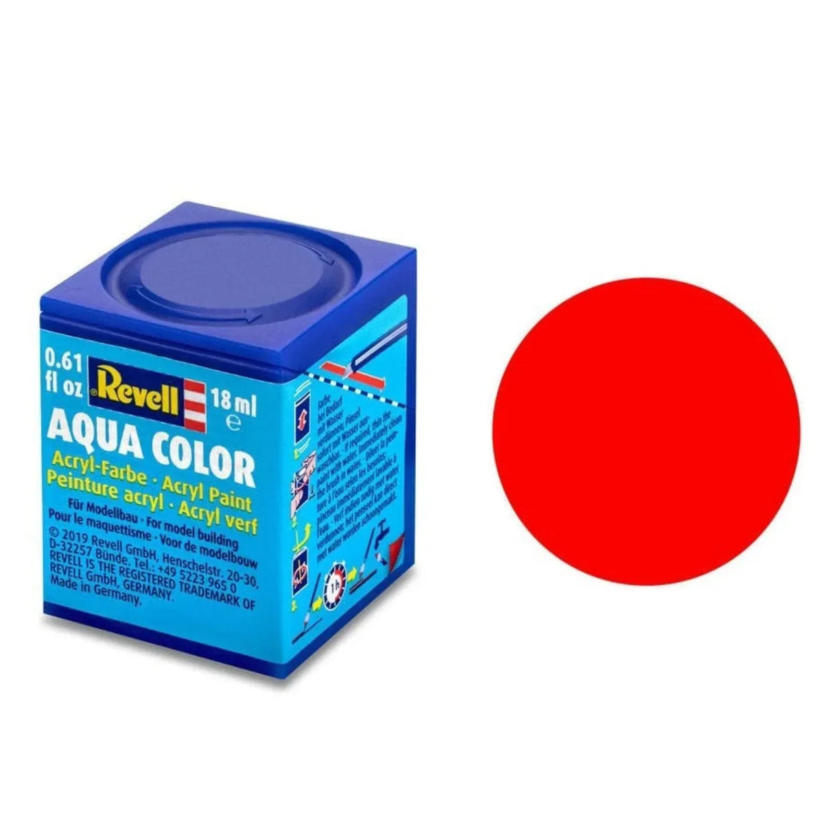 Revell Aqua Color #25 Luminous Orange Matt 18ml - Model Realm