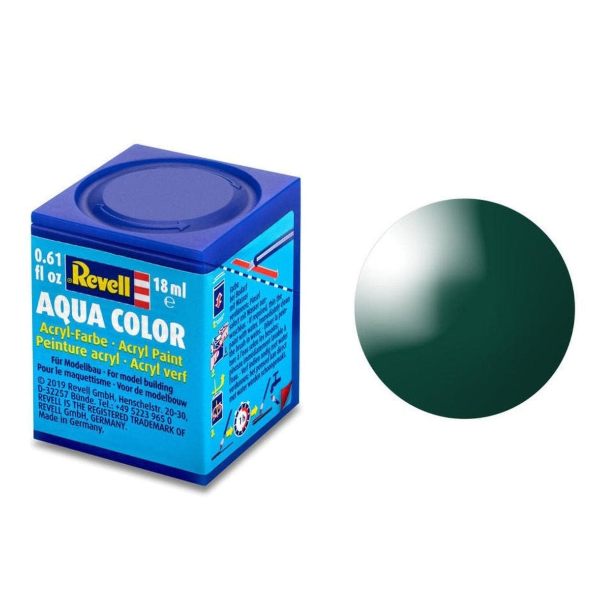 Revell Aqua Color #62 Moss Green Gloss 18ml - - - Model Realm