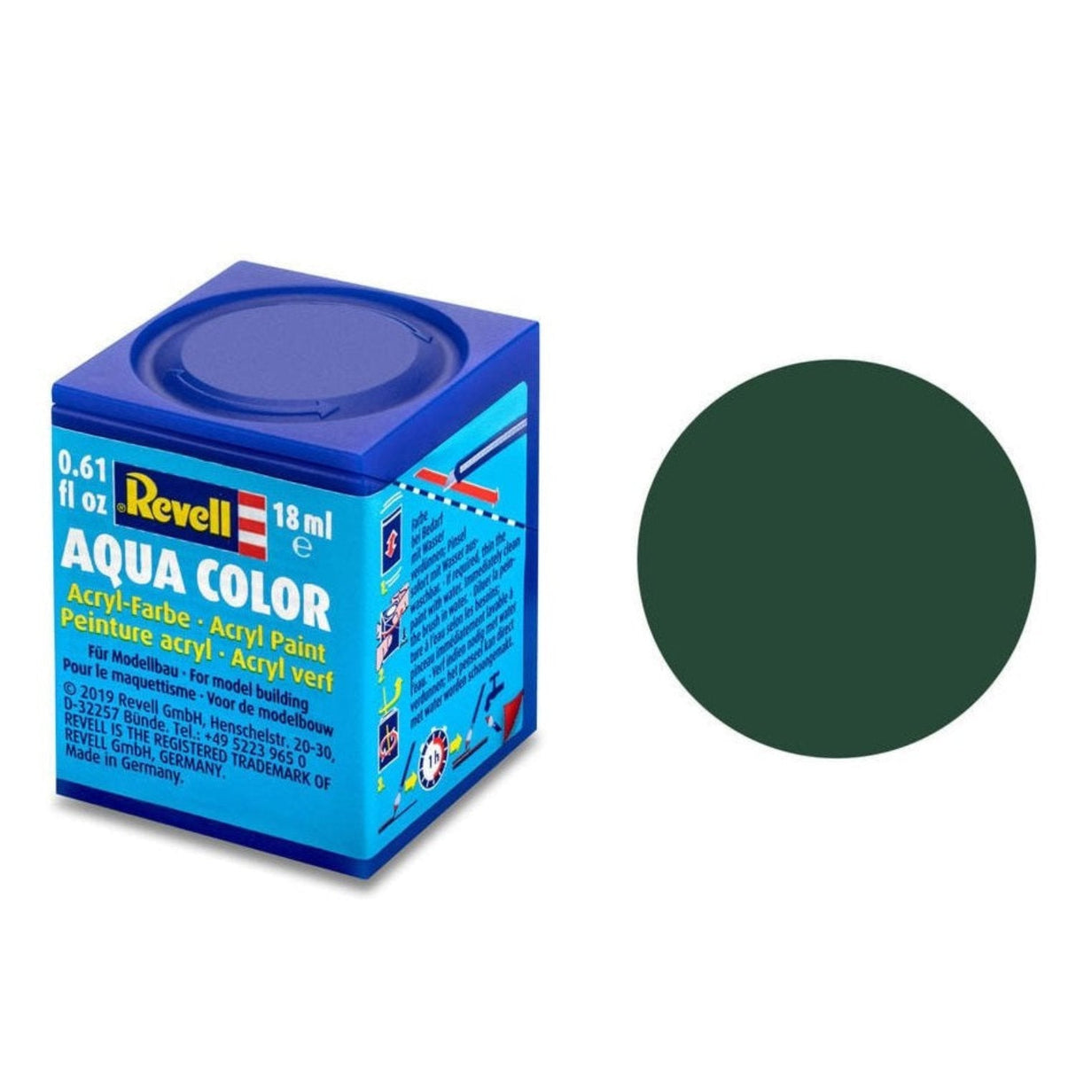 Revell Aqua Color #68 RAF Dark Green Matt 18ml - - - Model Realm