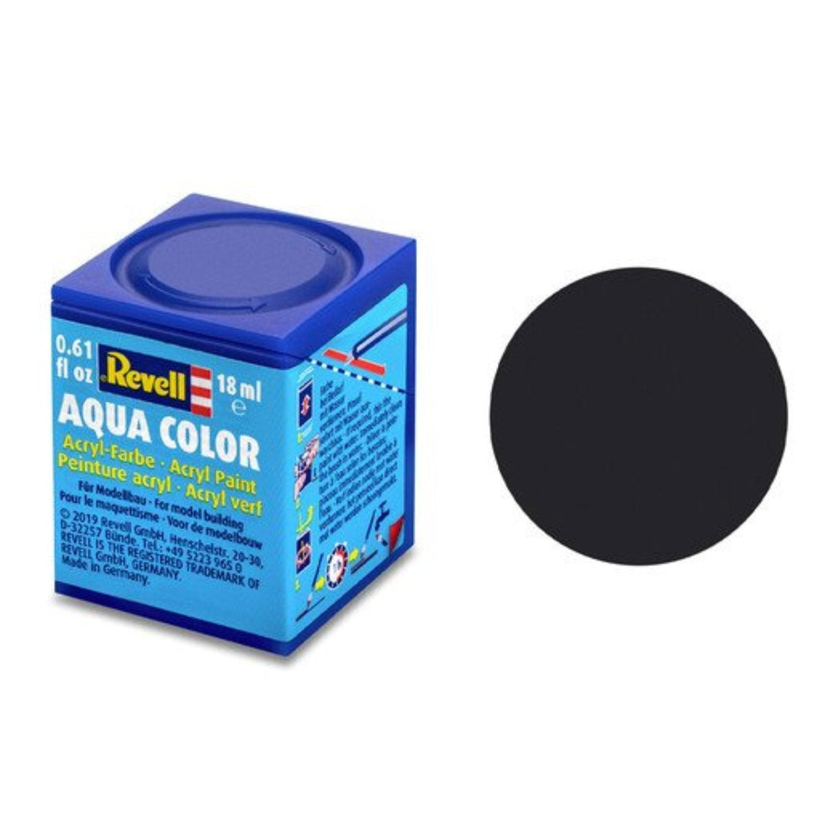 Revell Aqua Color #6 Tar Black Matt 18ml - - - Model Realm