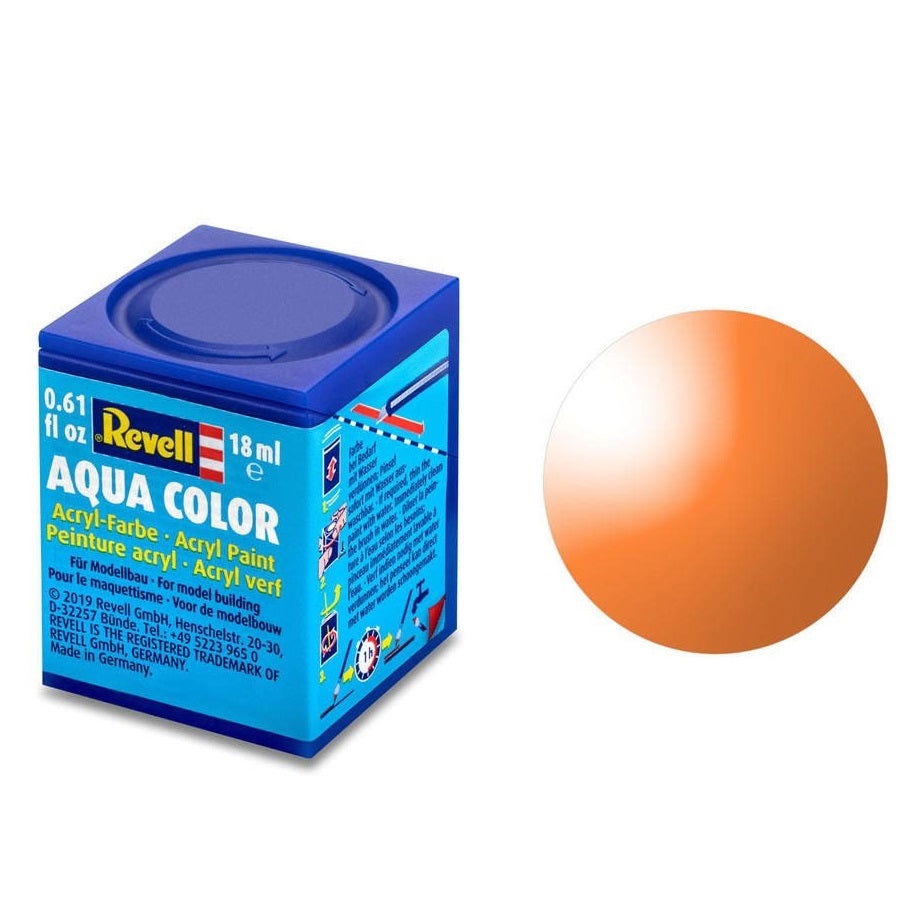 Revell Aqua Color #730 Orange Clear 18ml - - - Model Realm