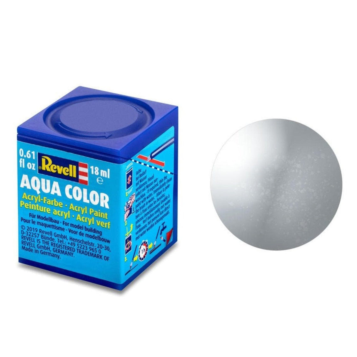 Revell Aqua Color #90 Silver Metallic 18ml - - - Model Realm