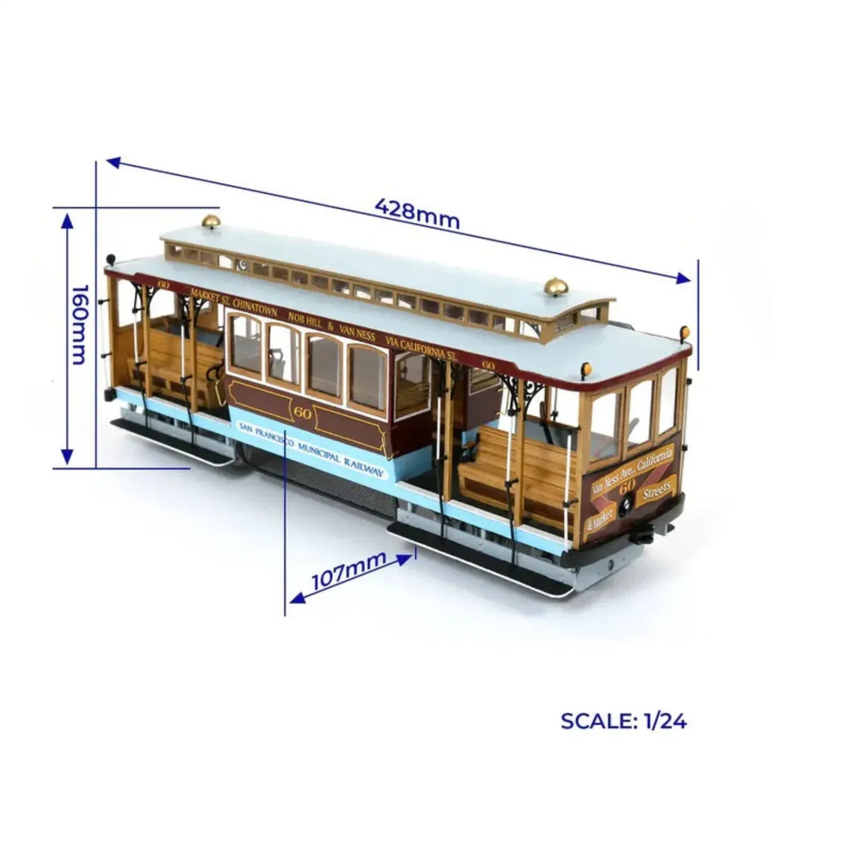 OcCre San Francisco Cable Car 1:24 - Model Realm