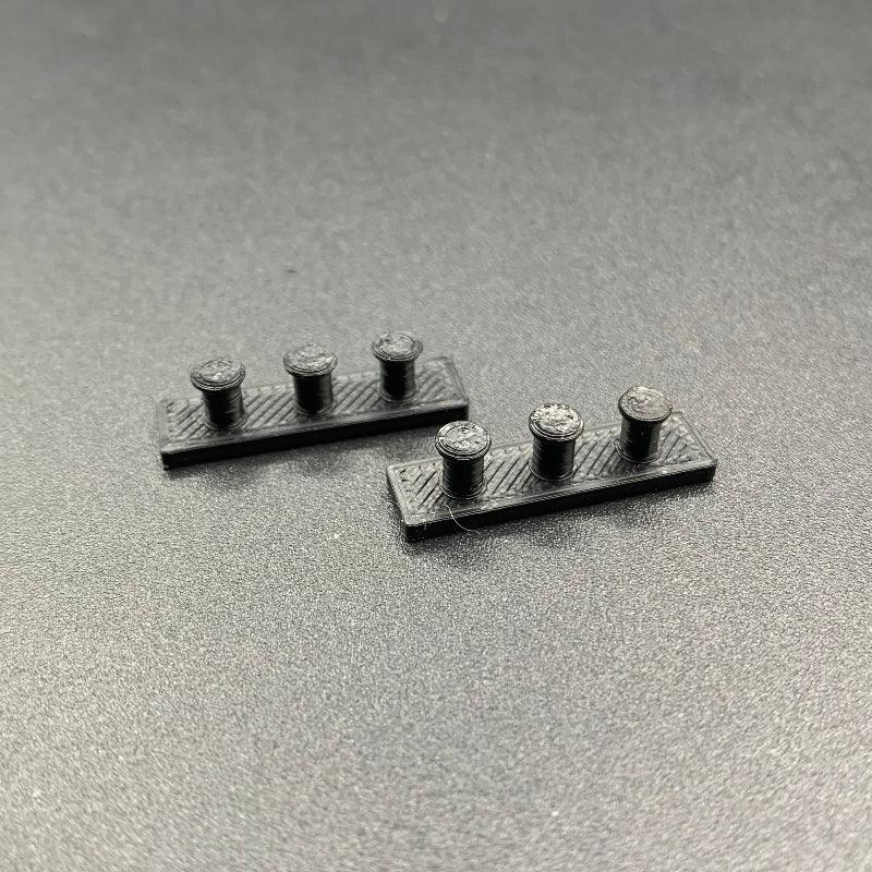 Pair of Triple Bollards in Black model boat and craft fittings