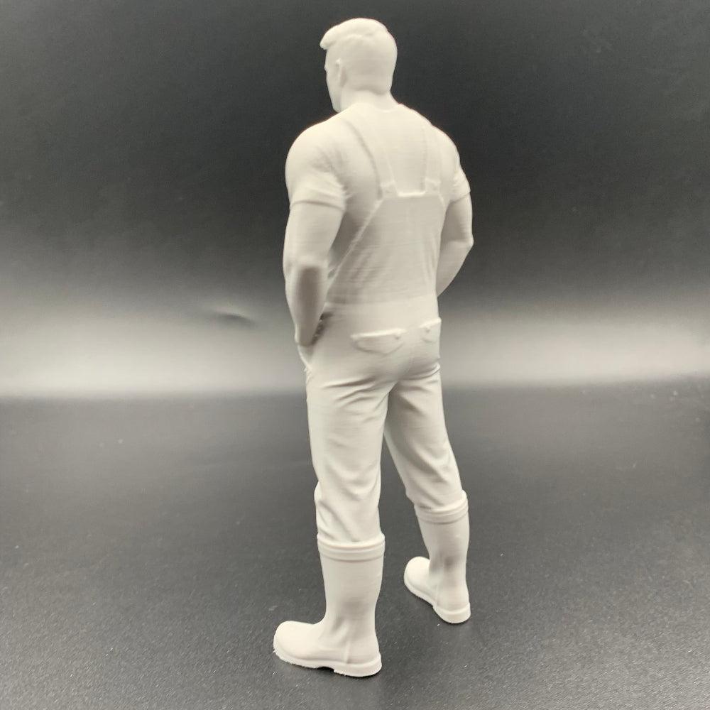 rear view crew or farm hand figure for scale modelling