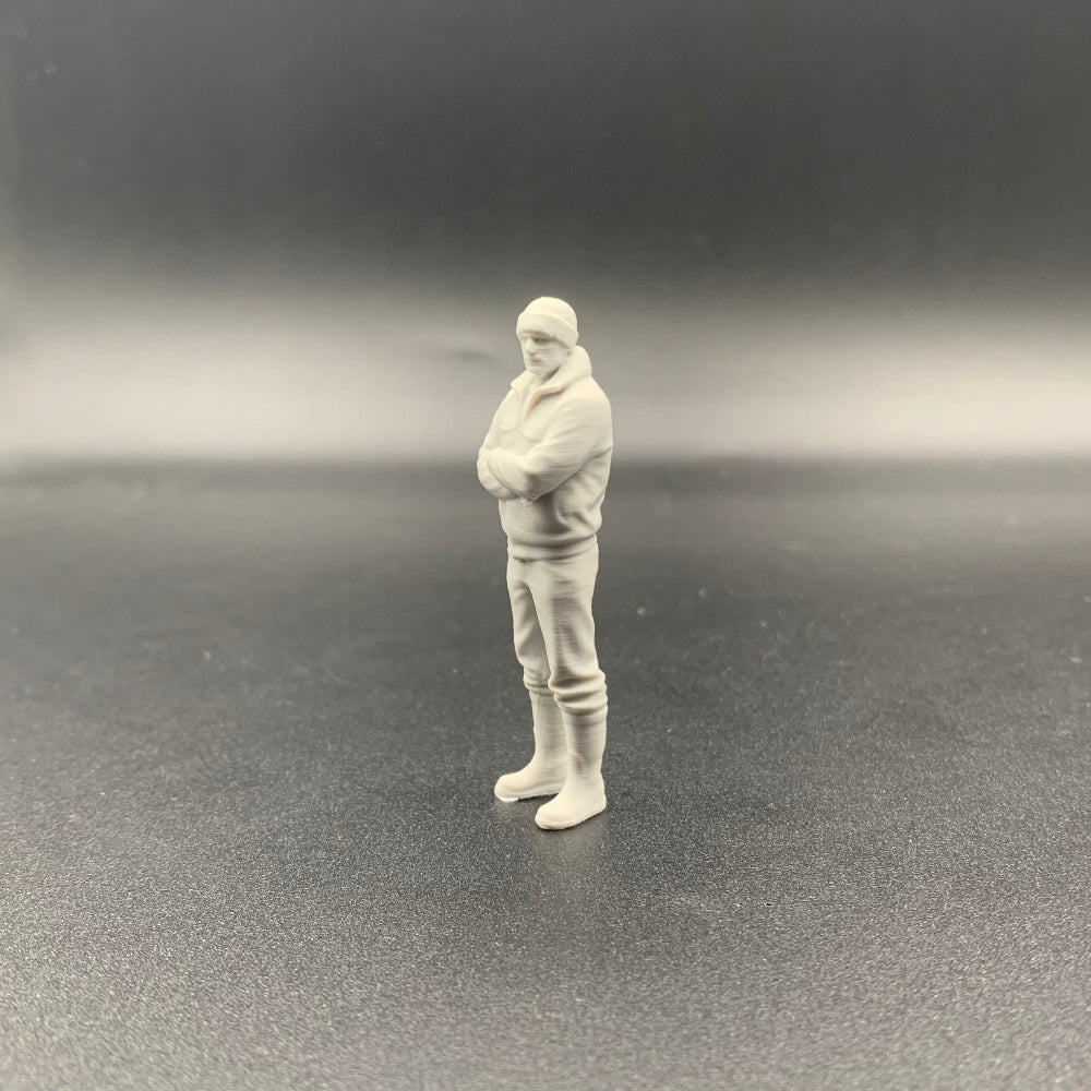 3D printed arms folded fisherman model figure for model boat and railway dioramas