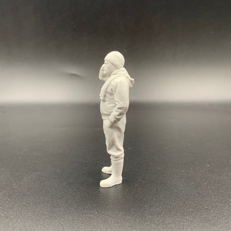 3D printed fisherman diorama figure in relaxed stance with bent arm and casual deck pose