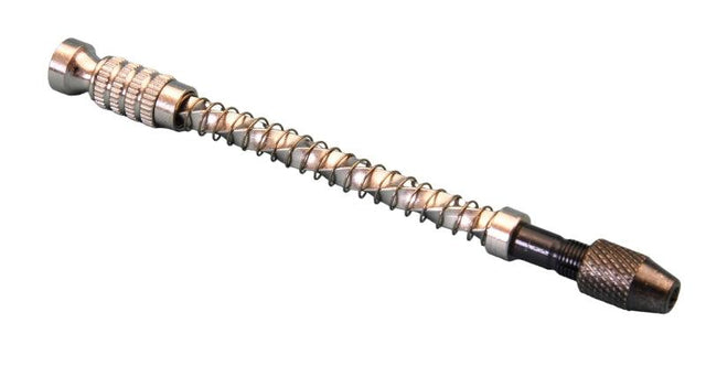 Steel Archimedes micro drill with spring return and revolving head for ultra fine precision drilling from 0 to 0.8mm