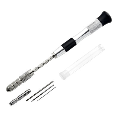 Archimedes hand drill set with aluminium handle designed for precision micro drilling in jewellery making and model construction